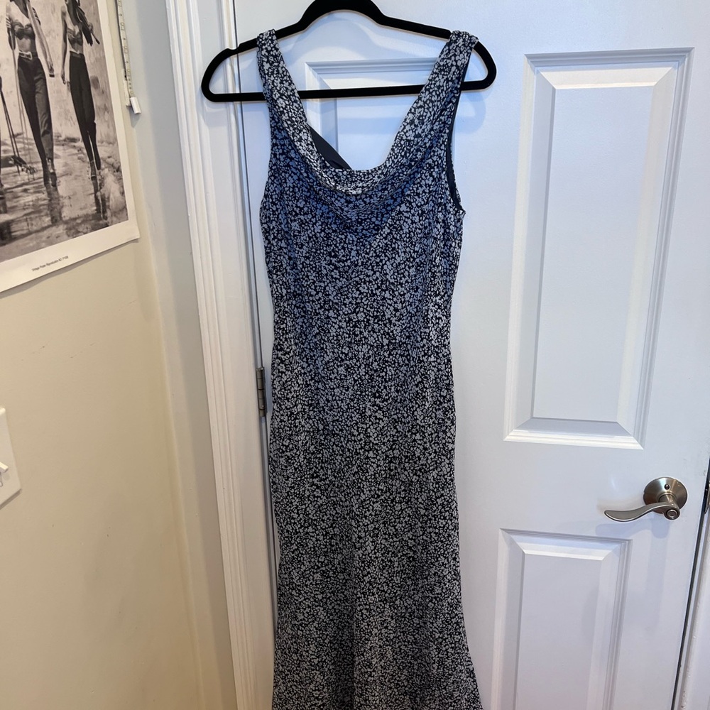 Floral Blue Sleeveless Dress